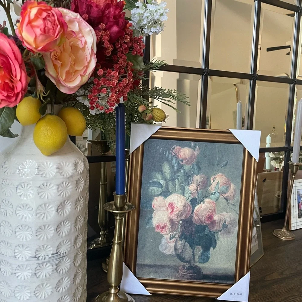 12”x 16” ANTQUE FLORAL NEW Framed CNVS Threshold for Target Wall Art